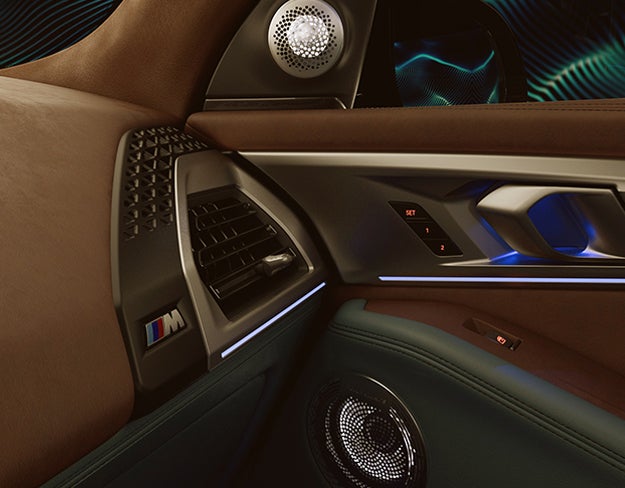 BMW XM Interior shot & Exterior XM driving with Active Driving Assistant and Parking Assistant Plus in BMW Showcase 1 in Derwood MD